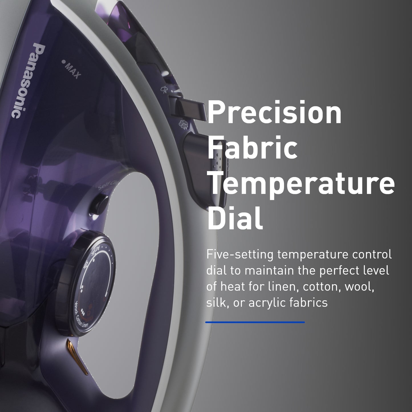 Panasonic Dry and Steam Iron with Alumite Soleplate, Fabric Temperature Dial and Safety Auto Shut Off ‚Äì 1700 Watt Multi Directional Iron ‚Äì NI-W950A, Purple
