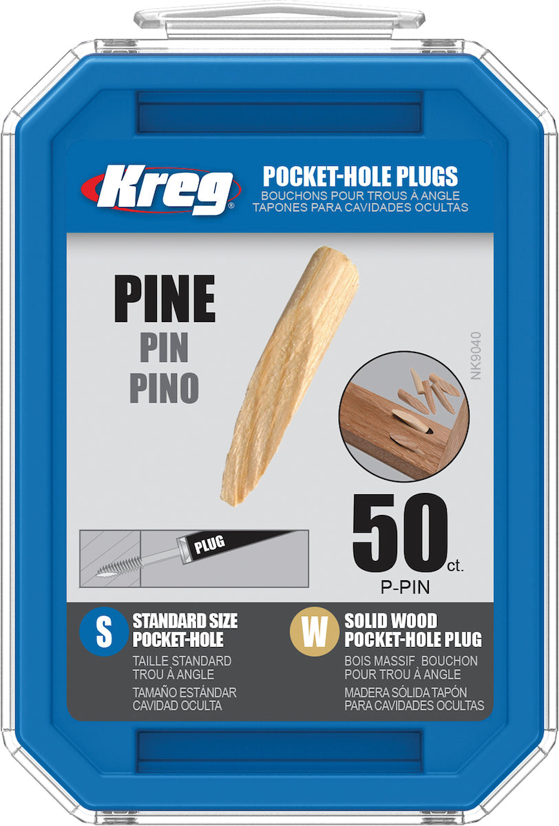 Kreg P-PIN Solid-Wood Pocket-Hole Plugs - Pine - 50 Count (3 Pack)