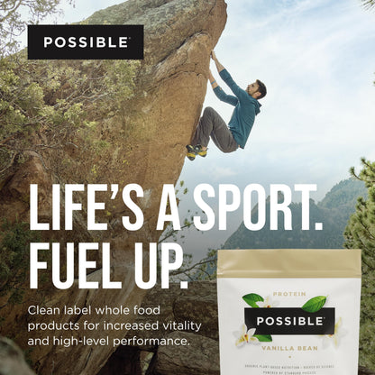 Possible Protein Powder Vanilla Bean - 20 Grams Vegan Plant-Based Protein Mix, Non-GMO, Organic, Non-Dairy - 30-Day Supply