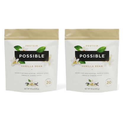 Possible Protein Powder Vanilla Bean - 20 Grams Vegan Plant-Based Protein Mix, Non-GMO, Organic, Non-Dairy - 30-Day Supply