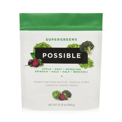 Possible SuperGreens - Superfoods Powder Mix with 23 Whole Food Ingredients, Vegan, Organic, Plant-Based Wellness - 1 Pouch, 30-Day Supply