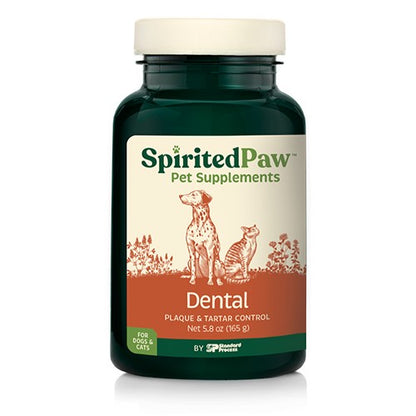 Spirited Paw Dental for Cats and Dogs - supports Teeth & Gums, Supports Fresh Breath, Plaque & tartar control, Minerals Calcium, Phosphorus, Maganese, Powder 165g