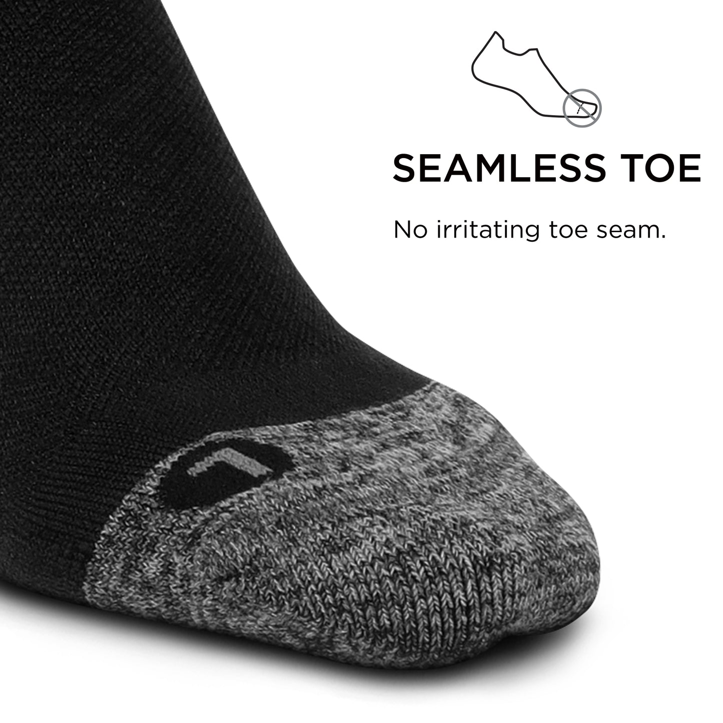 Feetures Plantar Fasciitis Relief Sock - Light Cushion - Quarter - Black - Size Large