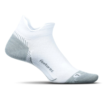 Feetures Plantar Fasciitis Relief Sock Ultra Light No Show Tab- Compression Sock for Men & Women- Medium, White