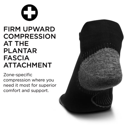 Feetures Plantar Fasciitis Relief Sock Ultra Light No Show Tab- Compression Sock for Men & Women- Medium, Black