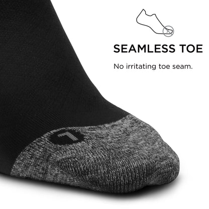 Feetures Plantar Fasciitis Relief Sock Ultra Light No Show Tab- Compression Sock for Men & Women- Medium, Black