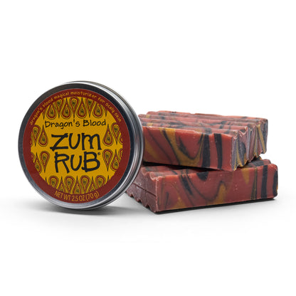 Zum Bar Goat's Milk Bundle - Dragon's Blood - 2 (3 oz) Soap Bars and 1 (2.5 oz) Zum Rub Moisturizer