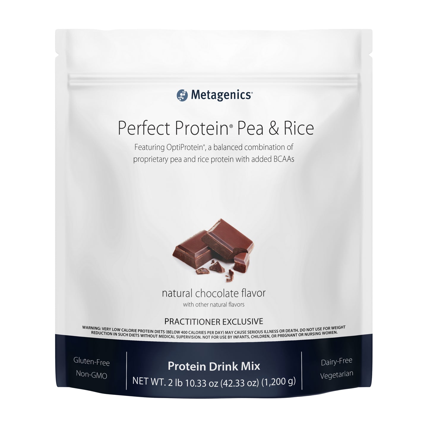 Metagenics Perfect Protein Pea & Rice - Featuring OptiProtein, a Balanced Combination of Proprietary Pea and Rice Protein with Added BCAAs, Chocolate Flavor | 30 Servings