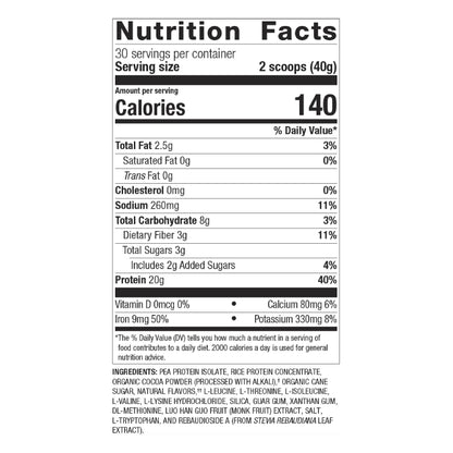 Metagenics Perfect Protein Pea & Rice - Featuring OptiProtein, a Balanced Combination of Proprietary Pea and Rice Protein with Added BCAAs, Chocolate Flavor | 30 Servings