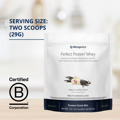 Metagenics Perfect Protein Whey ‚Äì Cross-Flow Micro-Filtered Whey Isolate & Hydrolyzed Whey Protein | 30 Servings (Vanilla, 30 Servings)