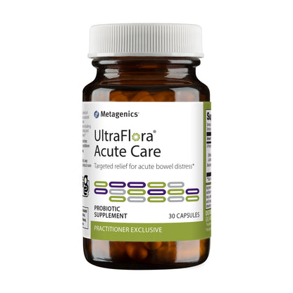 Metagenics UltraFlora Acute Care Daily Probiotic Supplement to Help Relieve Acute Bowel Distress - 30 Capsules