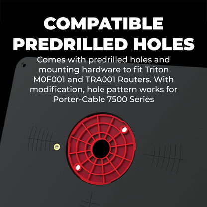Kreg PRS4034 Precision Router Table Insert Plate w/Level-Loc Rings - Compatible with Triton