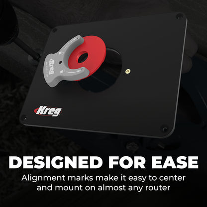 Kreg PRS4034 Precision Router Table Insert Plate w/Level-Loc Rings - Compatible with Triton