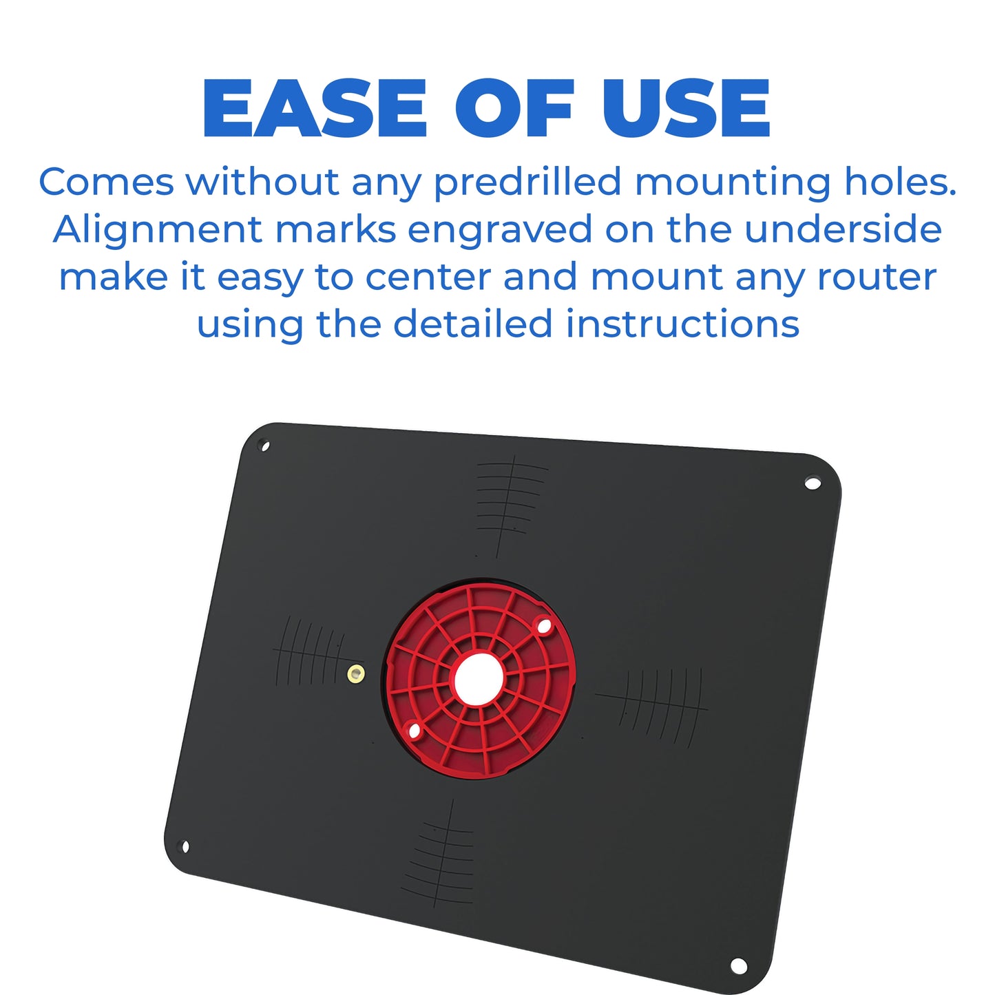 Kreg PRS4038 Precision Router Table Insert Plate w/Level-Loc Rings - Undrilled