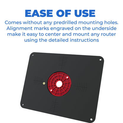 Kreg PRS4038 Precision Router Table Insert Plate w/Level-Loc Rings - Undrilled