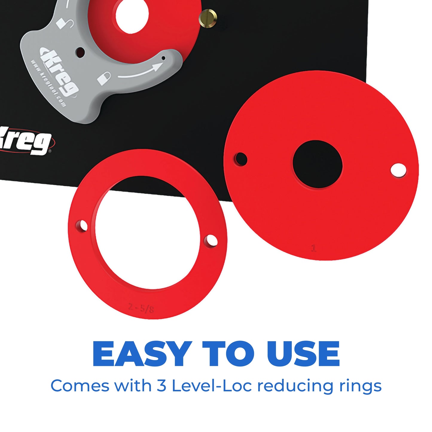 Kreg PRS4038 Precision Router Table Insert Plate w/Level-Loc Rings - Undrilled