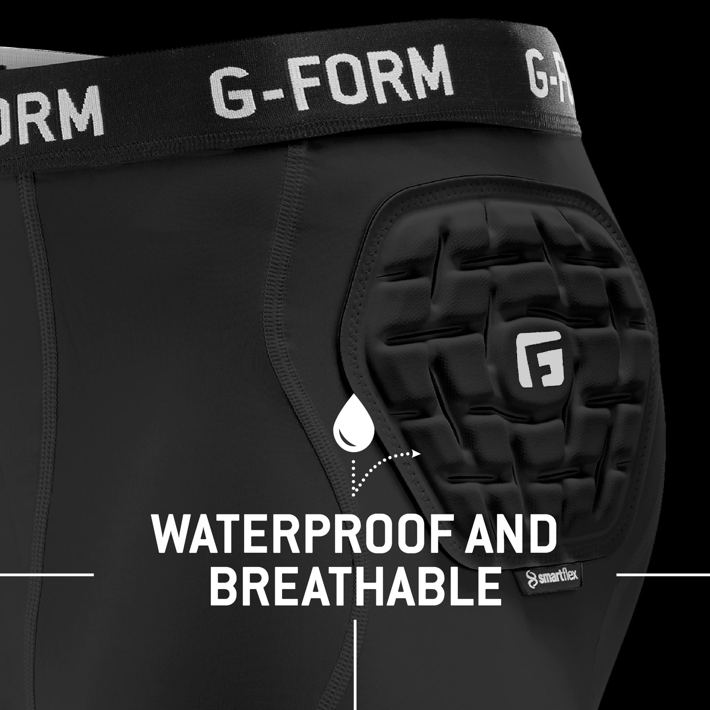 G-Form Men's Team Baselayer Short Liner - Men's Athletic Compression Shorts - Black, Adult Large