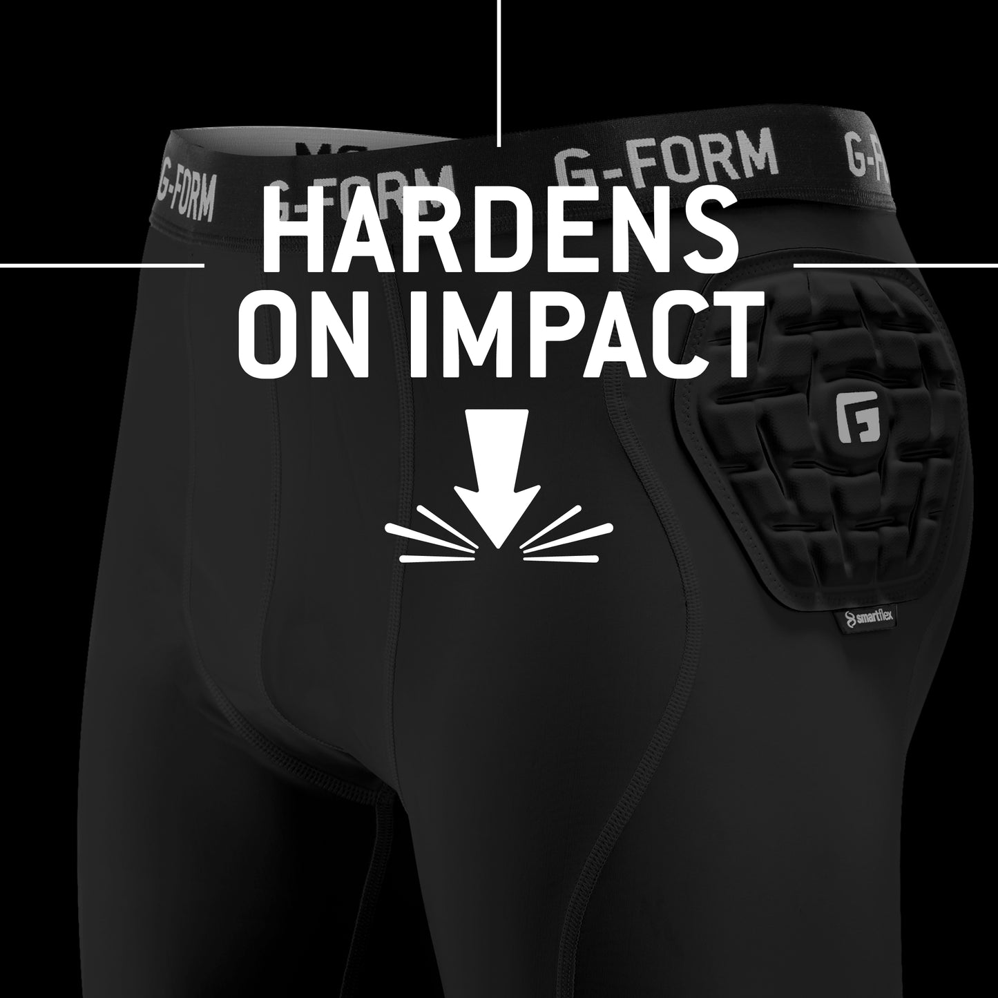 G-Form Men's Team Baselayer Short Liner - Men's Athletic Compression Shorts - Black, Adult XL