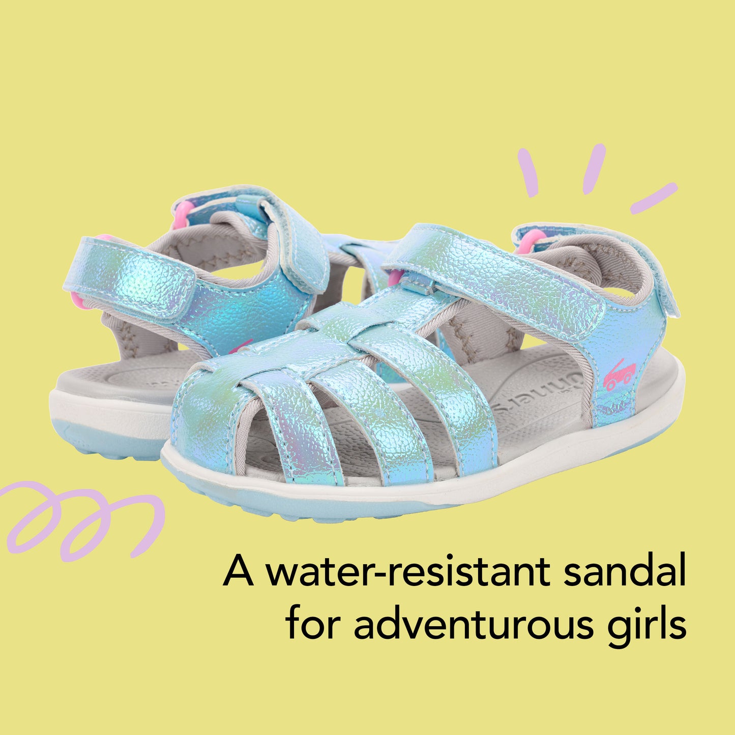 See Kai Run - Paley II Water-Friendly Sandal for Toddlers, Blue Shimmer, 5