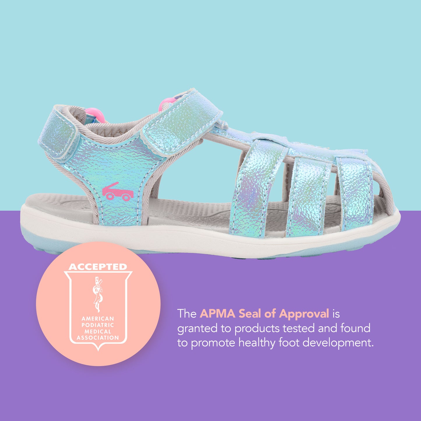 See Kai Run - Paley II Water-Friendly Sandal for Toddlers, Blue Shimmer, 7