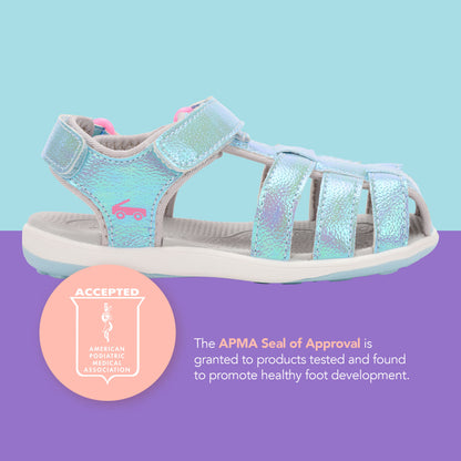 See Kai Run - Paley II Water-Friendly Sandal for Toddlers, Blue Shimmer, 7