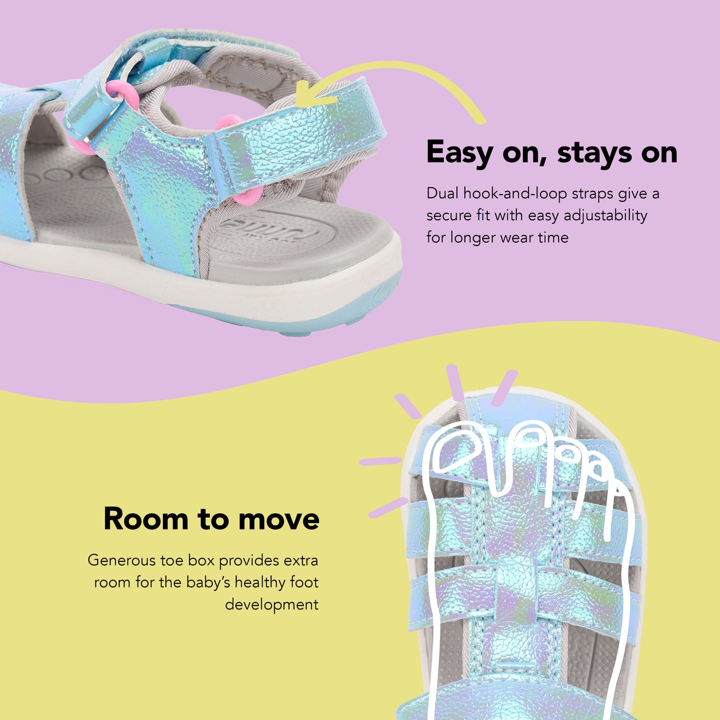 See Kai Run - Paley II Water-Friendly Sandal for Toddlers, Blue Shimmer, 5
