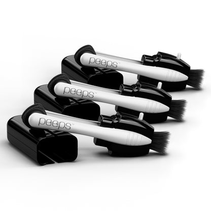 CarbonKlean Peeps Eyeglass Lens Cleaner - Efficient and Durable Carbon Microfiber Technology - Exclusively Used by NASA - 500 Uses (Black, 3 Pack)