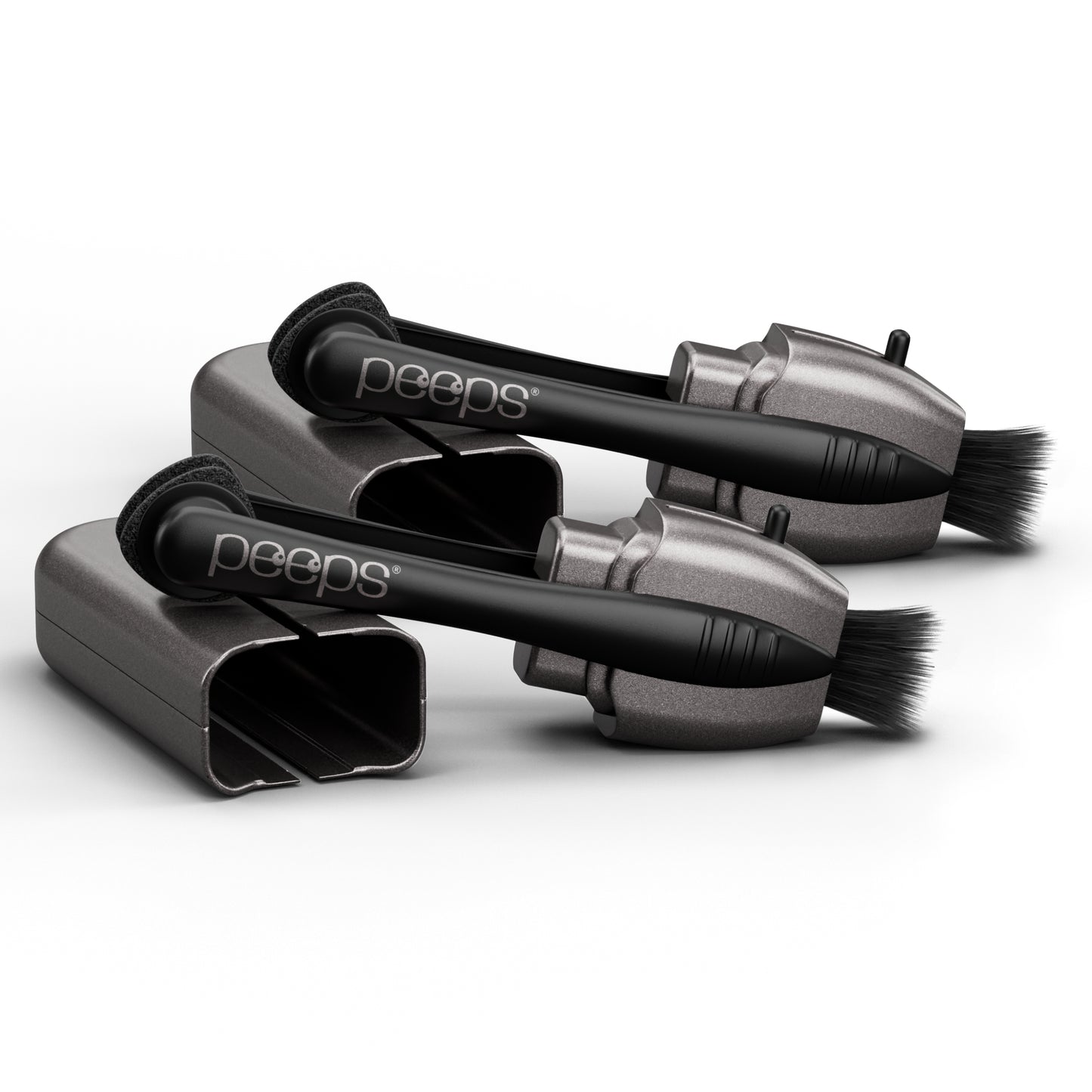 CarbonKlean Peeps Eyeglass Lens Cleaner - Efficient and Durable Carbon Microfiber Technology - Exclusively Used by NASA - 500 Uses (Silver, 2 Pack)