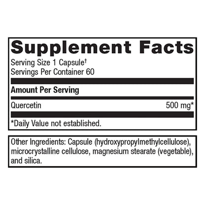 Metagenics Quercetin 500mg Capsule Supplement Helps Promote a Healthy Immune Response and Cardiovascular Function - 60 Capsules