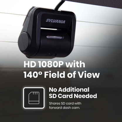 SYLVANIA - Roadsight Rear Dash Camera - 140 Degree Wide Angle, HD 1080p, Adhesive Mount, Works with Roadsight Pro and Stealth, Rear Camera, Interior Camera, Taxi, Truck