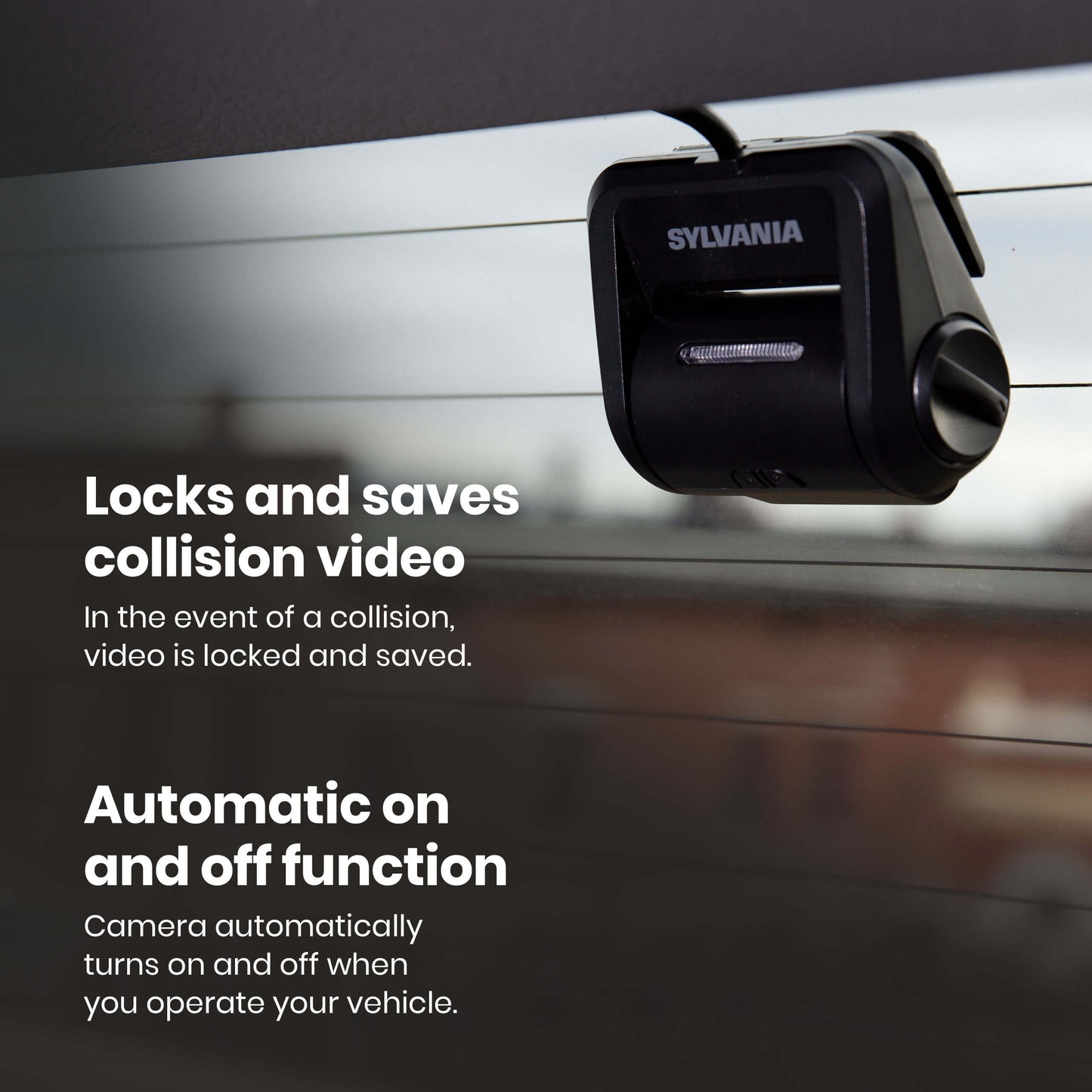 SYLVANIA - Roadsight Rear Dash Camera - 140 Degree Wide Angle, HD 1080p, Adhesive Mount, Works with Roadsight Pro and Stealth, Rear Camera, Interior Camera, Taxi, Truck