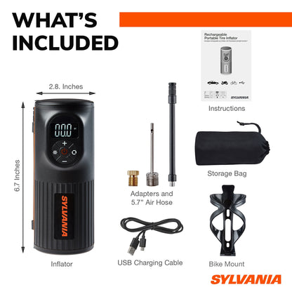 SYLVANIA - Handheld Rechargeable Tire Inflator