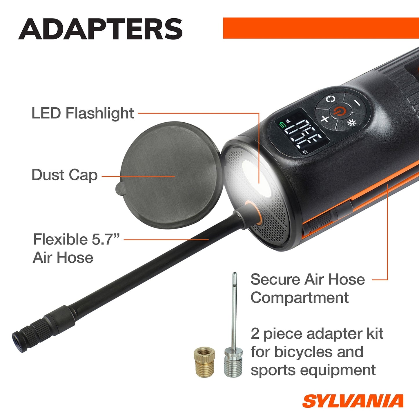 SYLVANIA - Handheld Rechargeable Tire Inflator