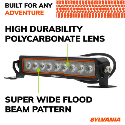 SYLVANIA Rugged 10 Inch Flood LED Light Bar | Lifetime Limited Warranty | Flood Light 3600 Raw Lumens, Quality Off Road Driving Work Light, Truck, Tractor, Boat, ATV, UTV, SUV, 4x4 (1 PC)