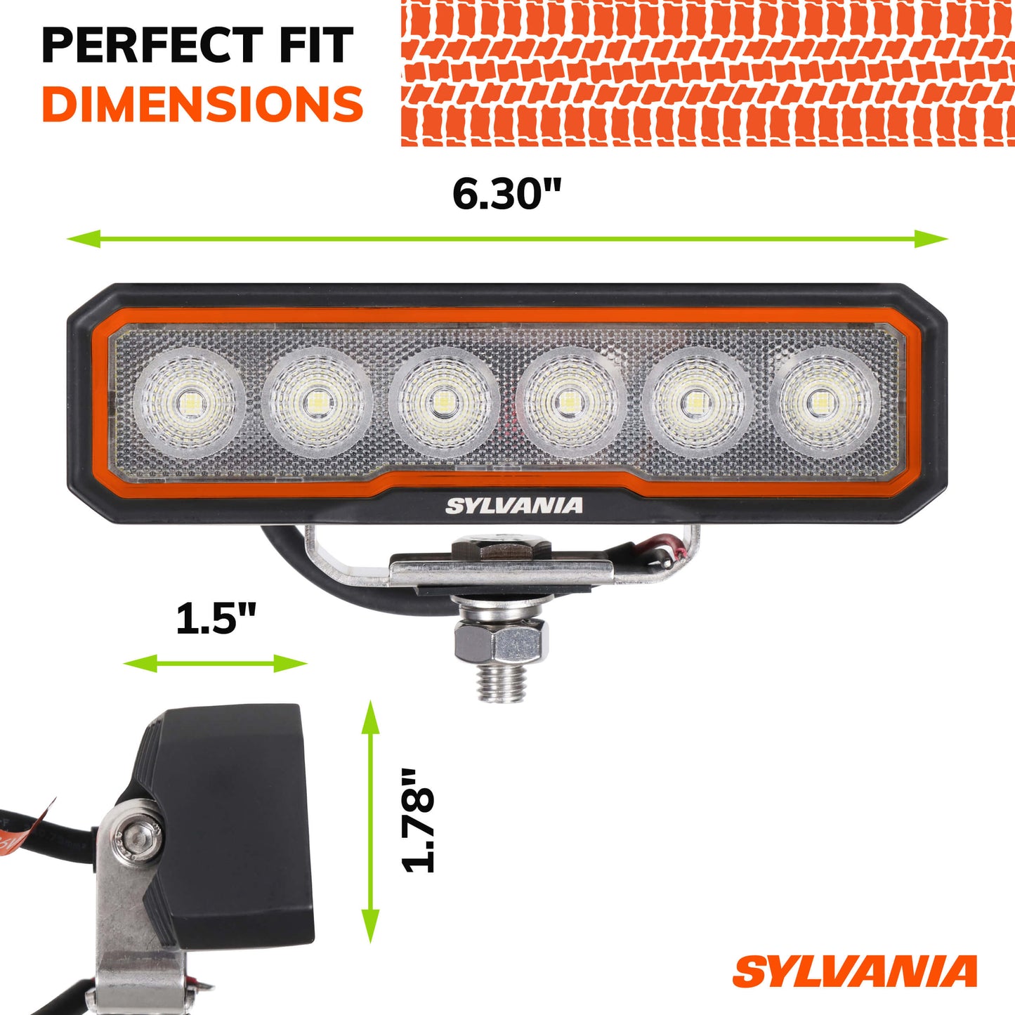 SYLVANIA Rugged 6 Inch Flood LED Light Bar | Lifetime Limited Warranty | Flood Light 1700 Raw Lumens, Quality Off Road Driving Work Light, Truck, Boat, Tractor, ATV, UTV, SUV, 4x4 (1 PC)