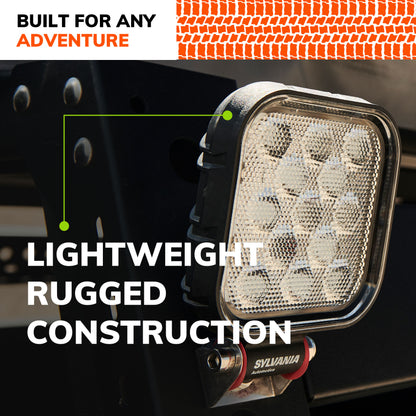 SYLVANIA - Rugged 4 Inch Cube LED Light Pod - Lifetime Limited Warranty - Flood Light 2100 Raw Lumens, Best Quality Off Road Driving Work Light, Truck, Car, Boat, ATV, UTV, SUV, 4x4 (1 PC)