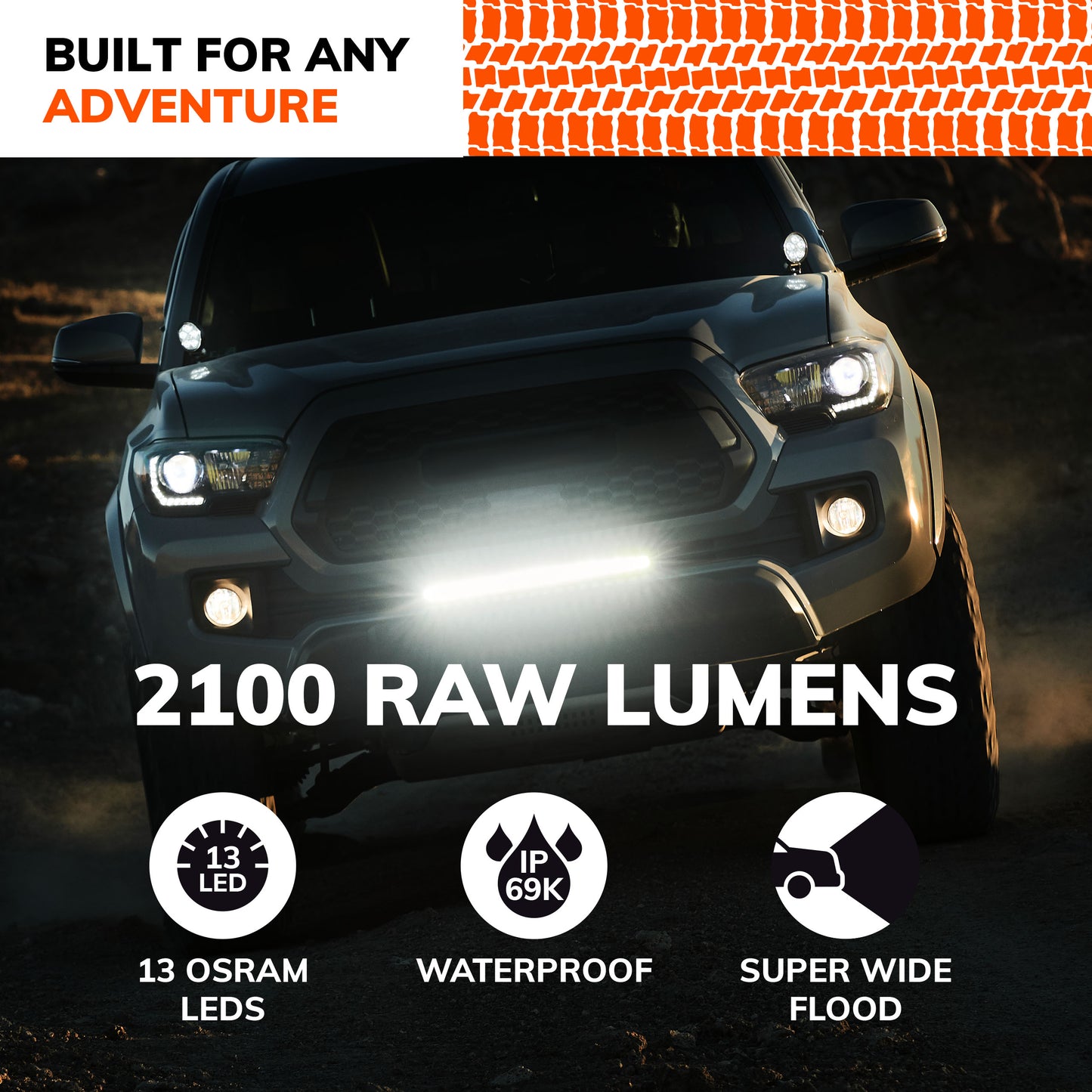 SYLVANIA - Rugged 4 Inch Cube LED Light Pod - Lifetime Limited Warranty - Flood Light 2100 Raw Lumens, Best Quality Off Road Driving Work Light, Truck, Car, Boat, ATV, UTV, SUV, 4x4 (1 PC)