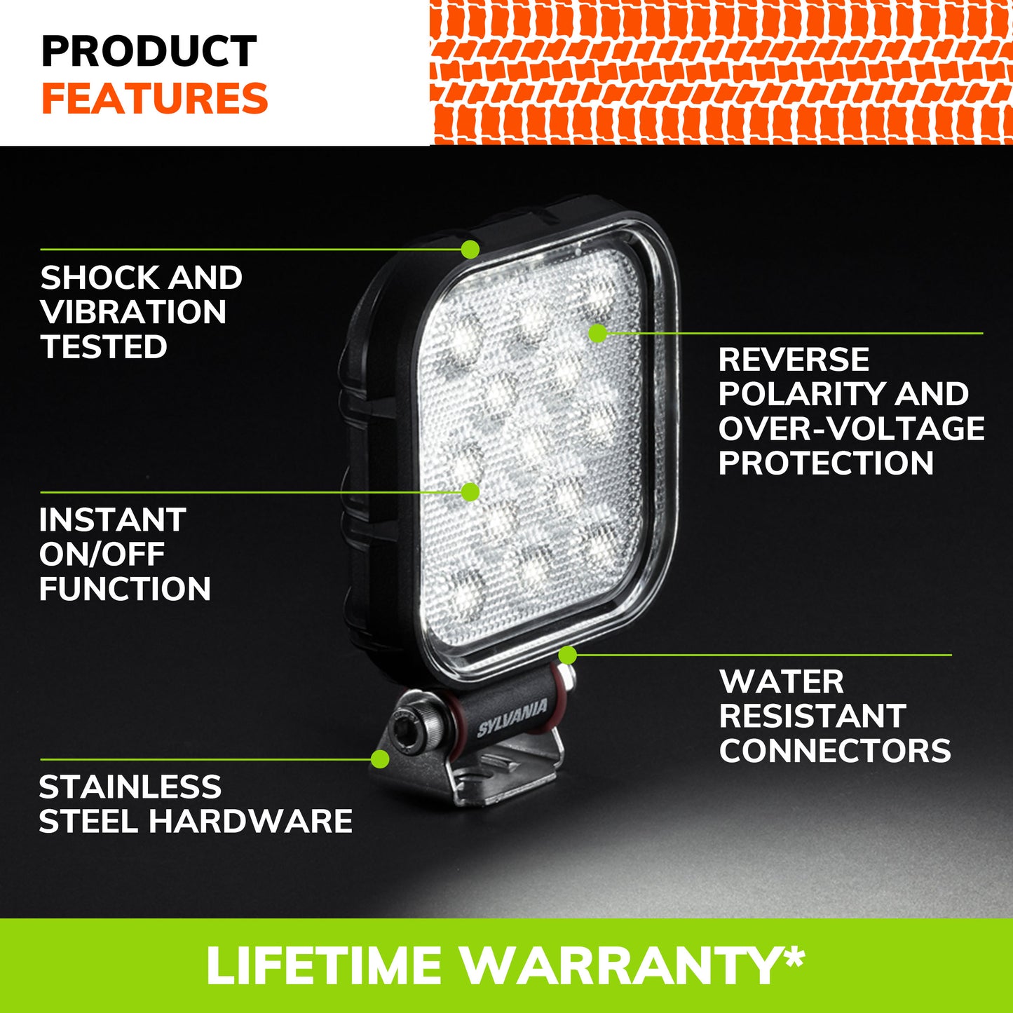 SYLVANIA - Rugged 4 Inch Cube LED Light Pod - Lifetime Limited Warranty - Flood Light 2100 Raw Lumens, Best Quality Off Road Driving Work Light, Truck, Car, Boat, ATV, UTV, SUV, 4x4 (1 PC)