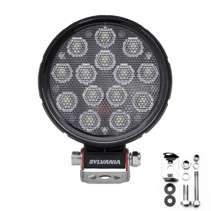 SYLVANIA - Rugged 4 Inch Round LED Light Pod - Lifetime Limited Warranty - Flood Light 2100 Raw Lumens, Off Road Driving Work Light, Truck, Car, Boat, ATV, UTV, SUV, 4x4 (1 PC)