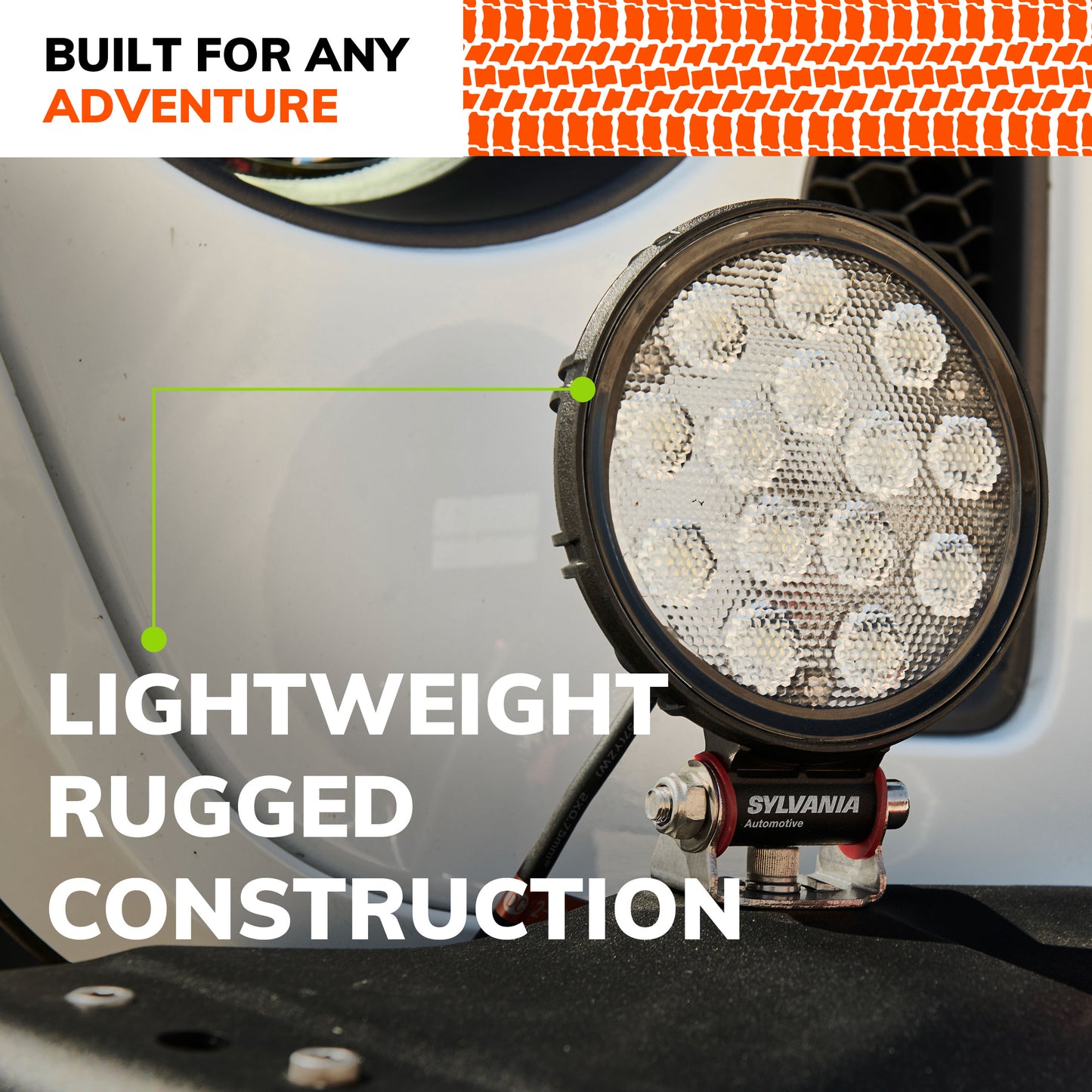 SYLVANIA - Rugged 4 Inch Round LED Light Pod - Lifetime Limited Warranty - Flood Light 2100 Raw Lumens, Off Road Driving Work Light, Truck, Car, Boat, ATV, UTV, SUV, 4x4 (1 PC)