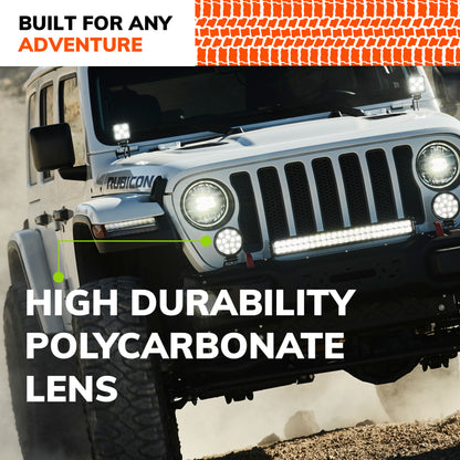 SYLVANIA - Rugged 4 Inch Round LED Light Pod - Lifetime Limited Warranty - Flood Light 2100 Raw Lumens, Off Road Driving Work Light, Truck, Car, Boat, ATV, UTV, SUV, 4x4 (1 PC)