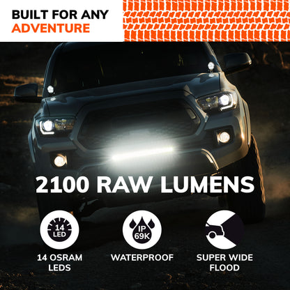 SYLVANIA - Rugged 4 Inch Round LED Light Pod - Lifetime Limited Warranty - Flood Light 2100 Raw Lumens, Off Road Driving Work Light, Truck, Car, Boat, ATV, UTV, SUV, 4x4 (1 PC)