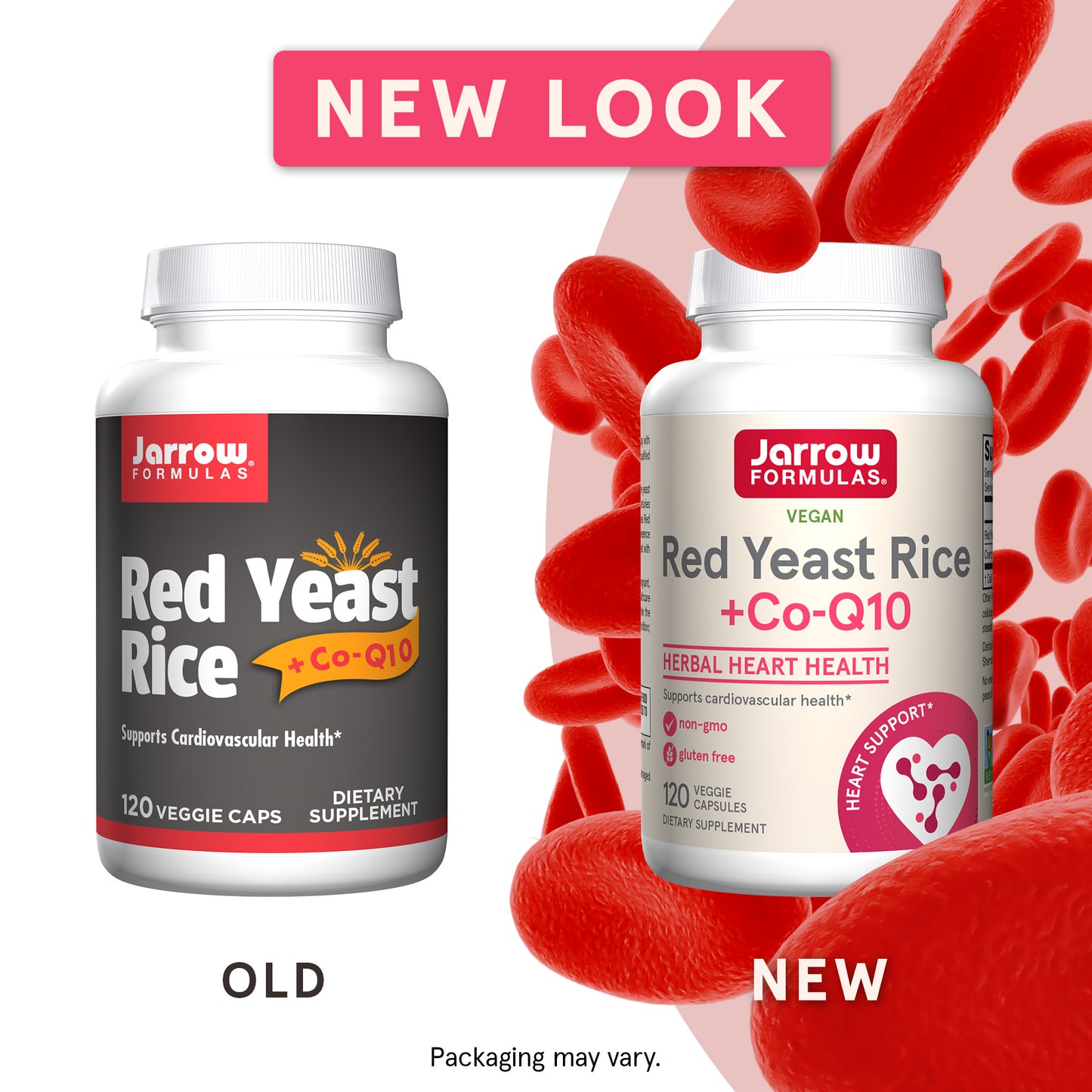 Jarrow Formulas Red Yeast Rice - 120 Veggie Caps - Includes 100 mg Co-Q10 Per Serving - Supports Heart & Cardiovascular Health - 60 Servings