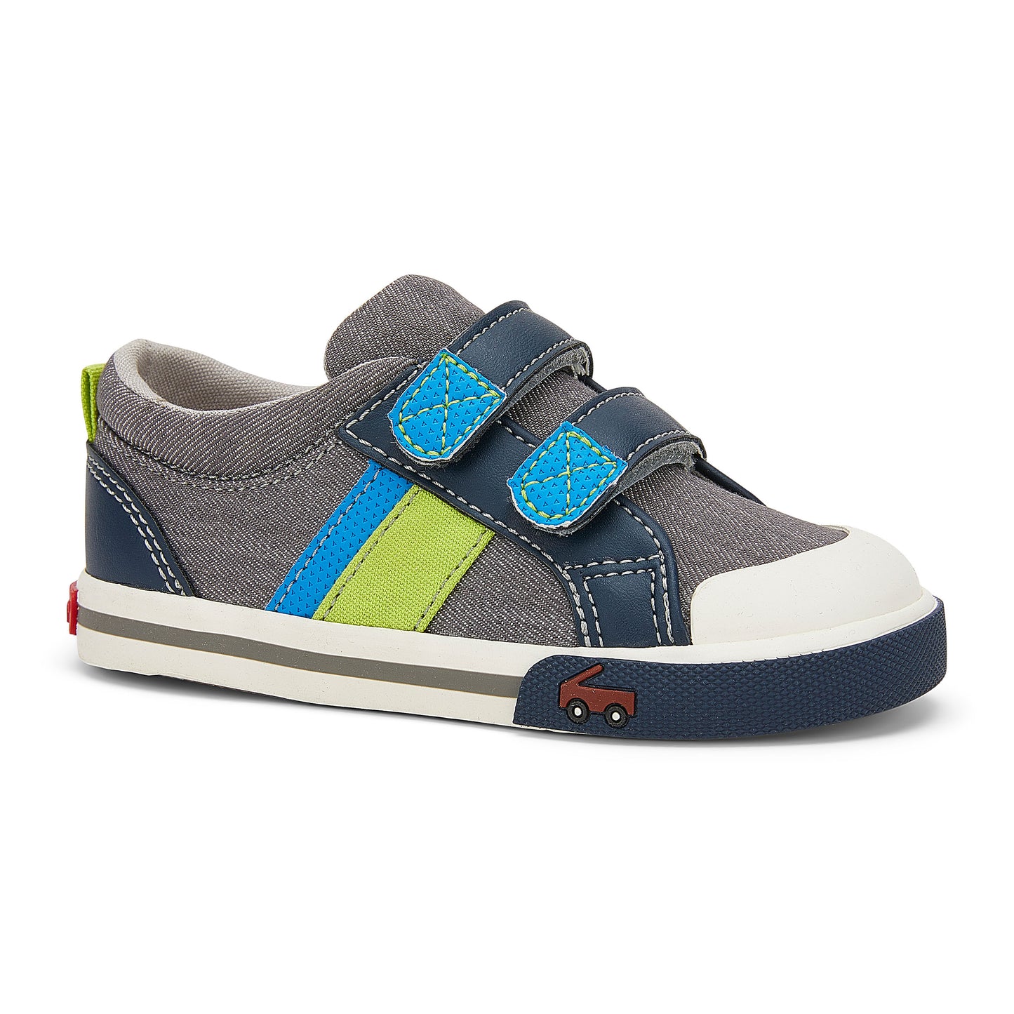 See Kai Run, Boy‚Äôs Russell Casual Sneaker for Toddlers and Kids, Gray/Blue, 1Y M US Big Kid
