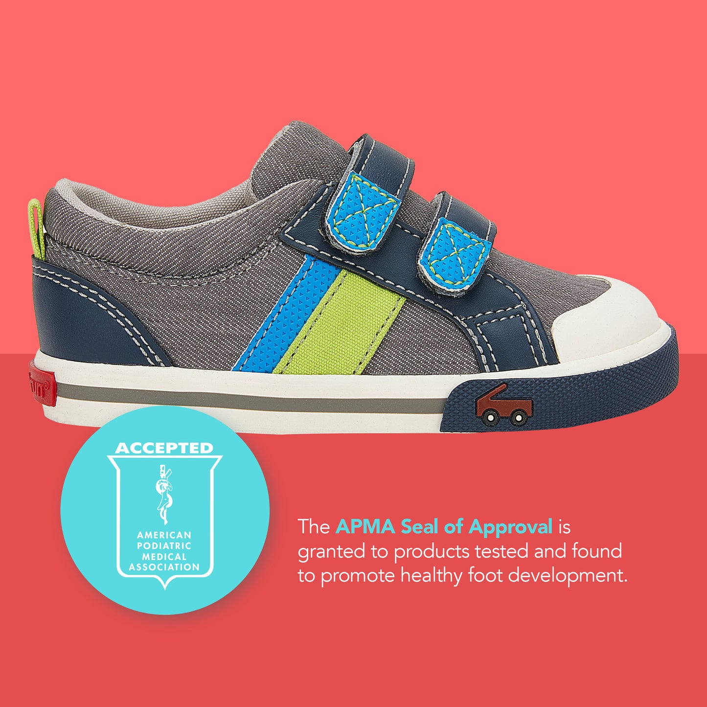 See Kai Run, Boy‚Äôs Russell Casual Sneaker for Toddlers and Kids, Gray/Blue, 6 M US Toddler