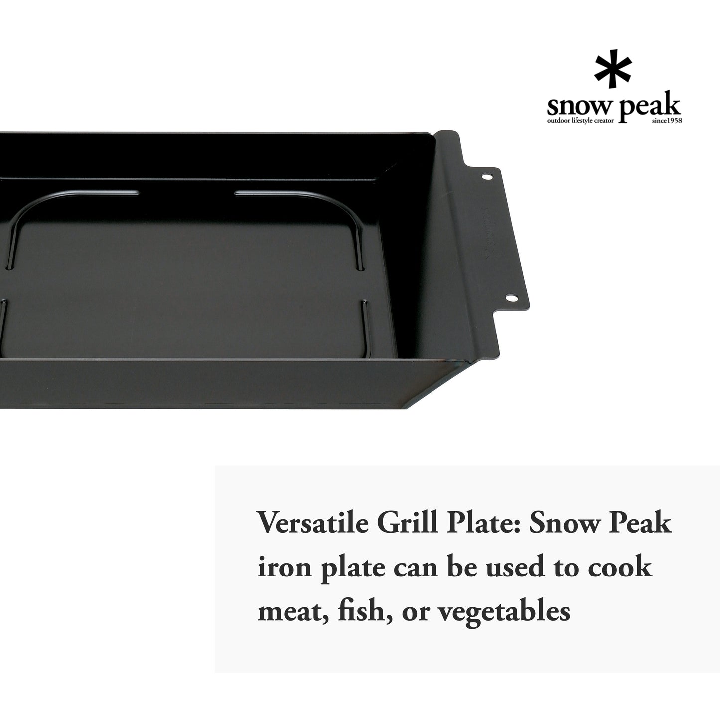 Snow Peak Grill Plate Half Deep Depth - Durable & Light Cookware - Camping - Iron - 3.52 lbs