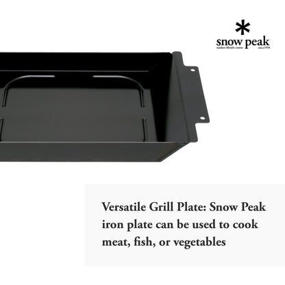 Snow Peak Grill Plate Half Deep Depth - Durable & Light Cookware - Camping - Iron - 3.52 lbs