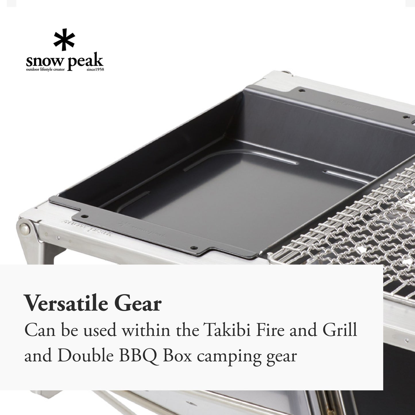 Snow Peak Grill Plate Half Deep Depth - Durable & Light Cookware - Camping - Iron - 3.52 lbs