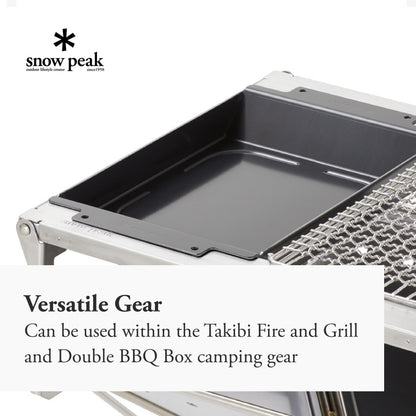 Snow Peak Grill Plate Half Deep Depth - Durable & Light Cookware - Camping - Iron - 3.52 lbs