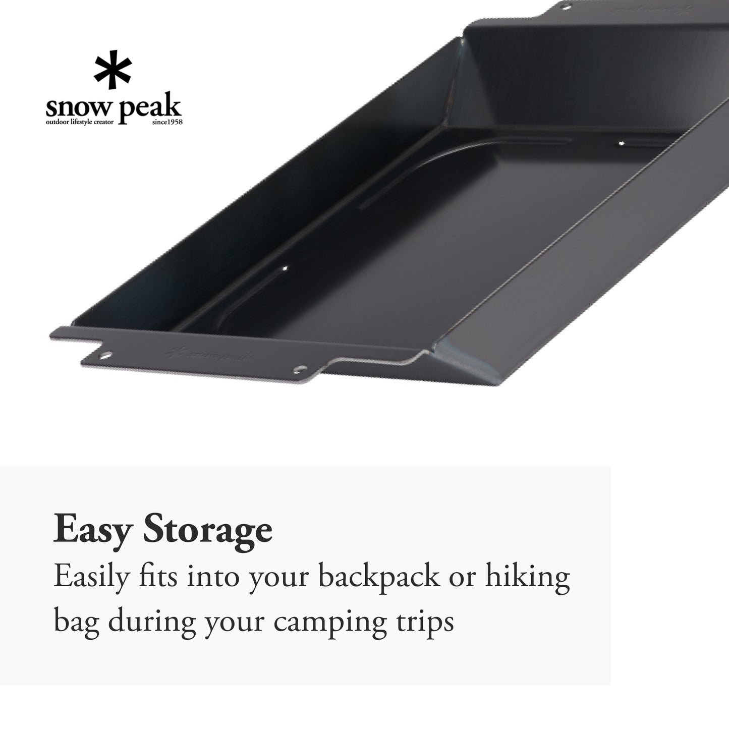Snow Peak Grill Plate Half Deep Depth - Durable & Light Cookware - Camping - Iron - 3.52 lbs